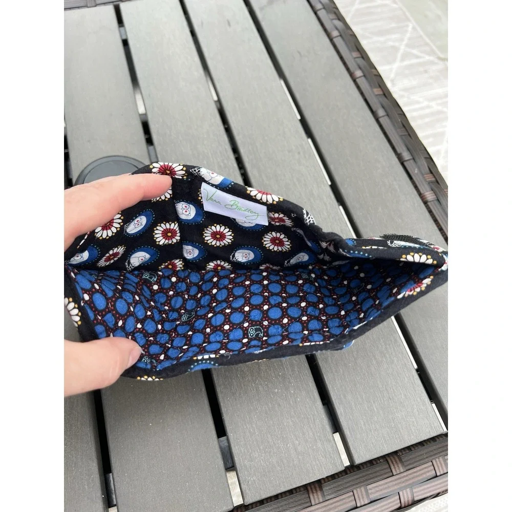 Vera Bradley Trifold Pocket Wallet Compact Coin Purse Night‎ Owl Red White Blue - Picture 5 of 10